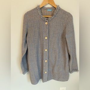 J McLaughlin blue knit cardigan M